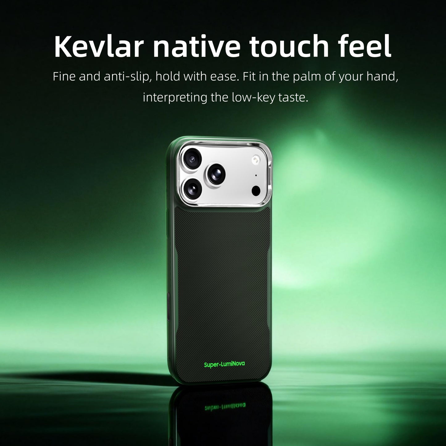 AVOBANGK Aurora Green Glow-in-the-Dark Magnetic Vectran Fiber Case for iPhone 17 Pro Max