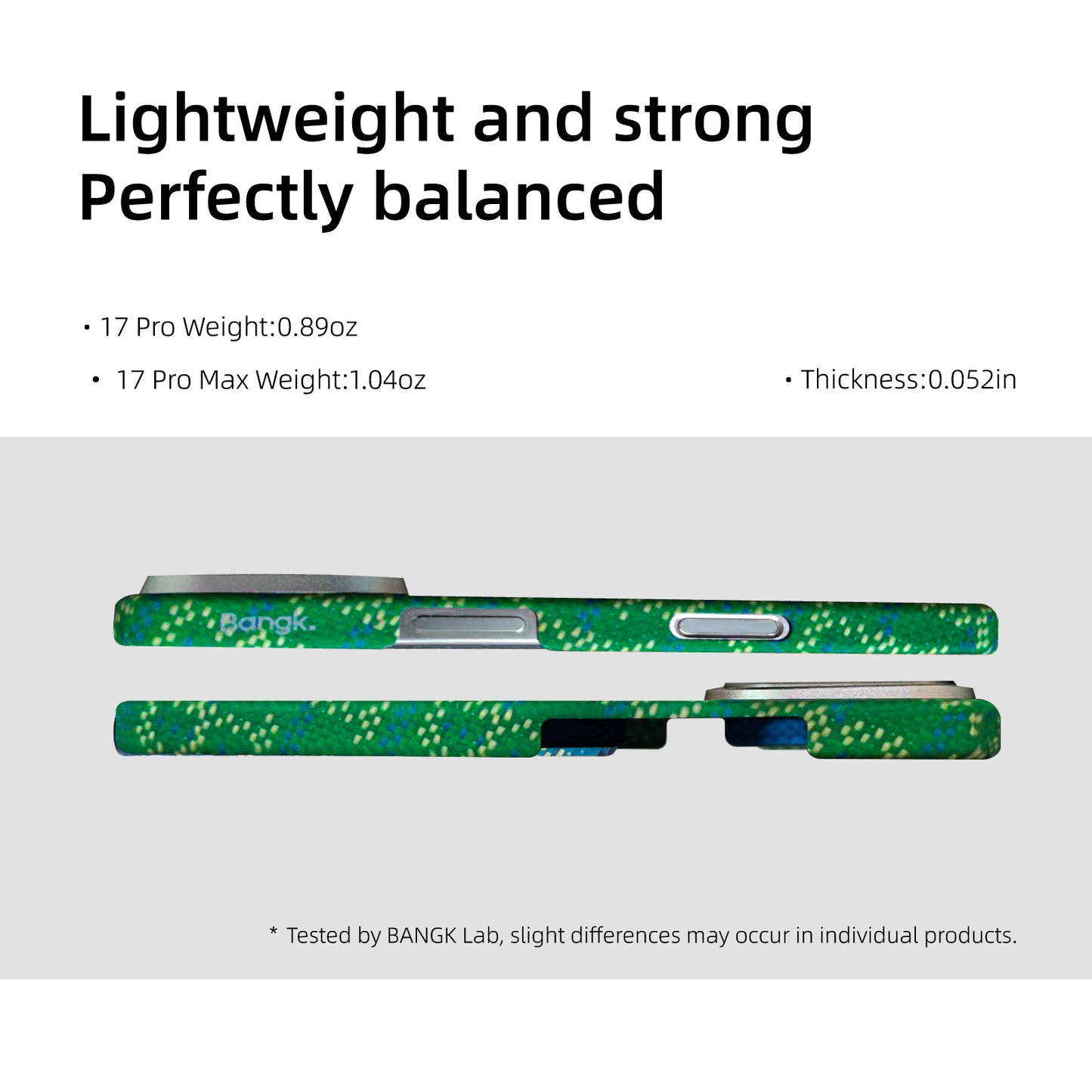 AVOBANGK Green Monogram Half-Cover Magnetic Vectran Fiber Case for iPhone 17 Pro Max