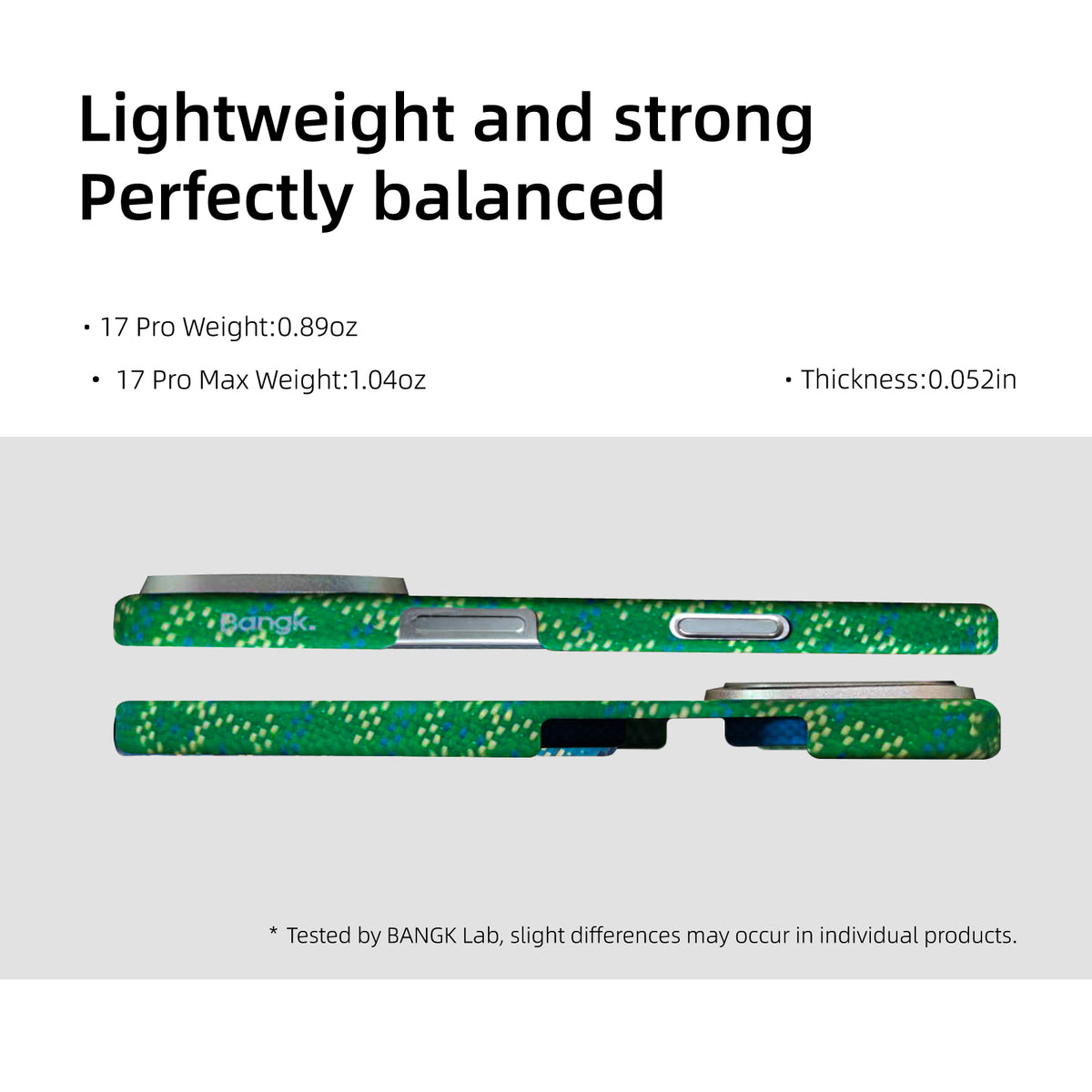 AVOBANGK Green Monogram Half-Cover Magnetic Vectran Fiber Case for iPhone 17 Pro Max