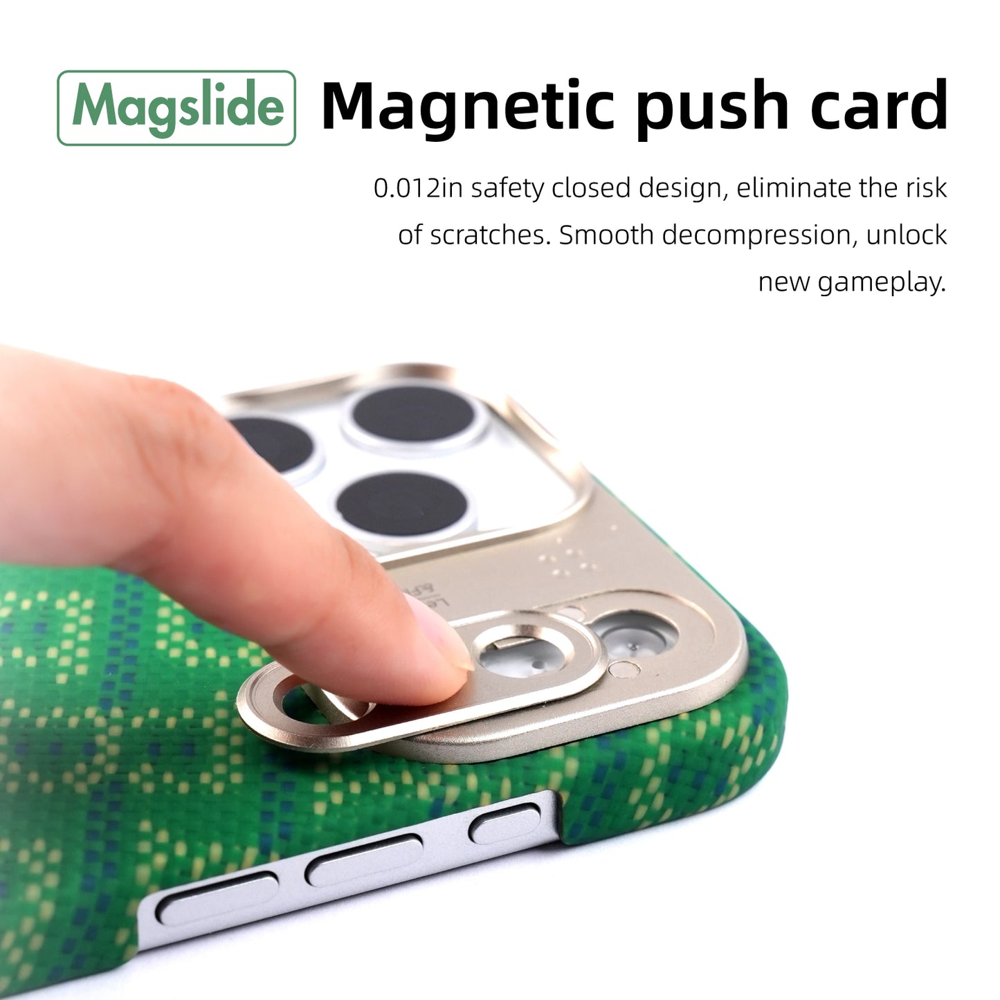 AVOBANGK Green Monogram Half-Cover Magnetic Vectran Fiber Case for iPhone 17 Pro Max