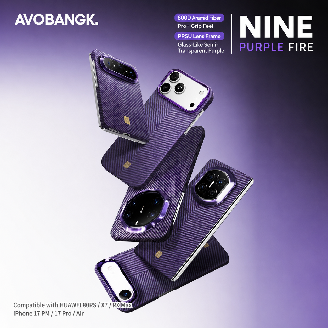 AVOBANGK Ninefold Violet Flame Aramid Fiber Case