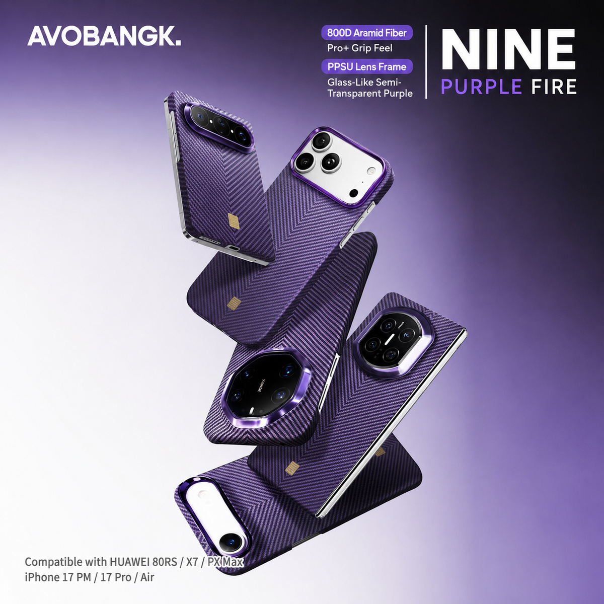 AVOBANGK Ninefold Violet Flame Aramid Fiber Case