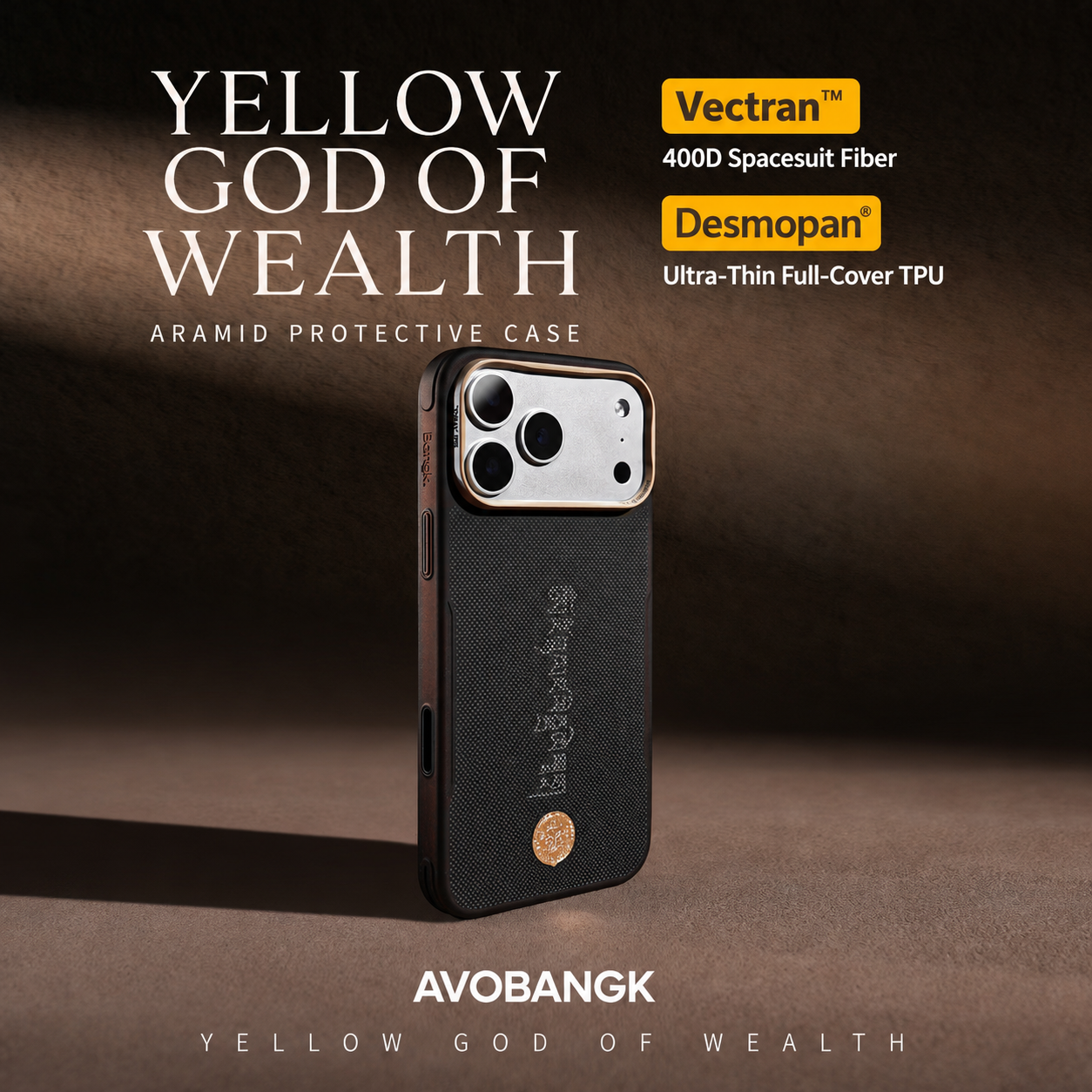 AVOBANGK Yellow Jambhala Half-Cover Magnetic Vectran Fiber Case