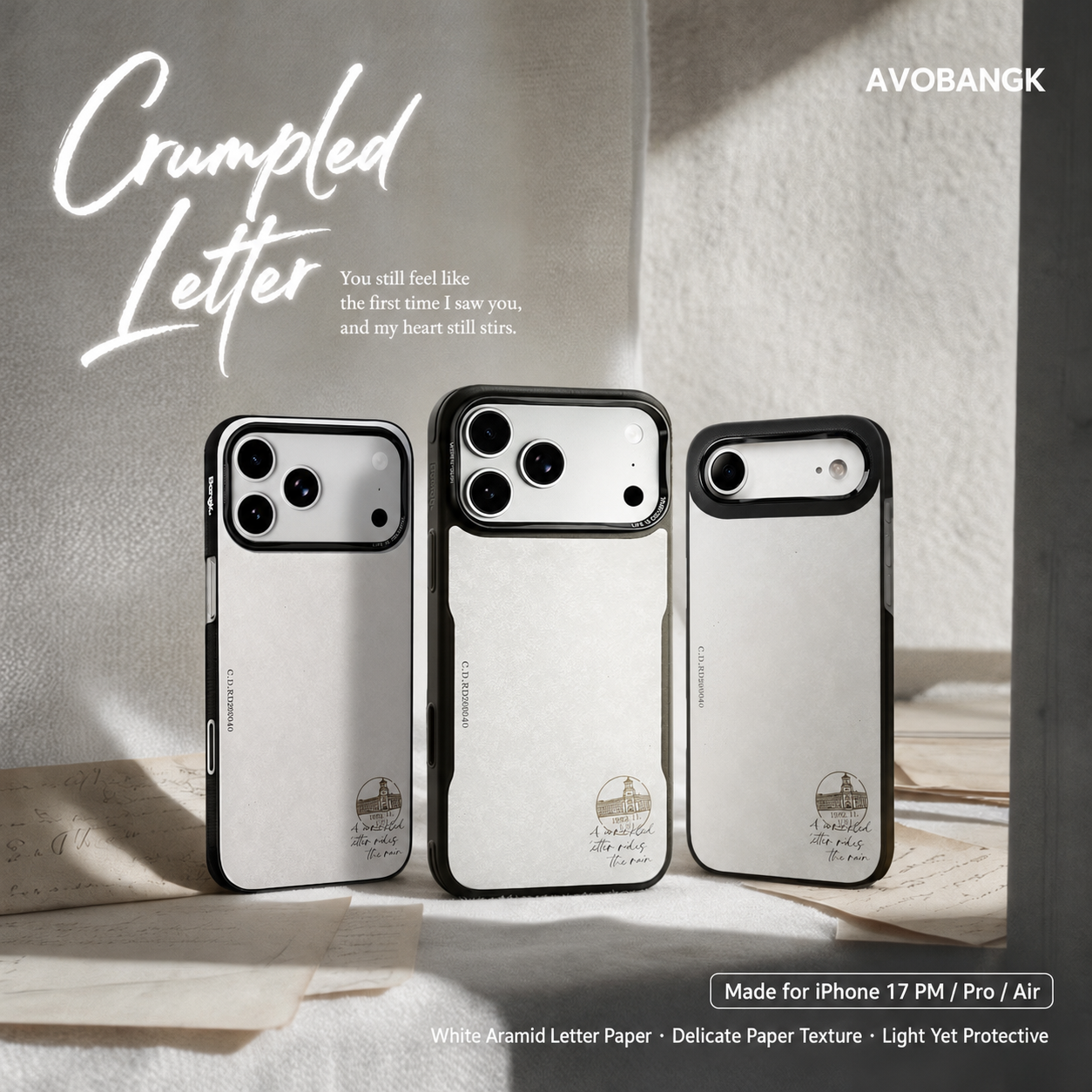 AVOBANGK The Folded Letter Full-Cover Magnetic PBO Aramid Fiber Case