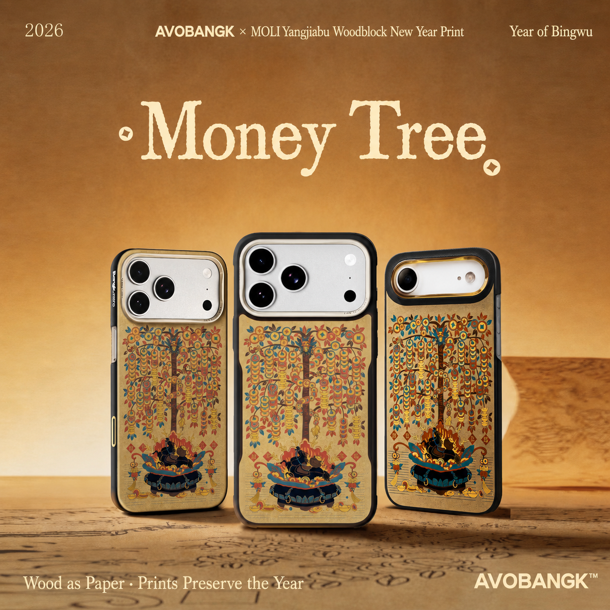 AVOBANGK Fortune Tree Aramid Fiber Case for iPhone 17 Pro / 17 Pro Max / iPhone Air